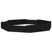Sabbiera per bambini area giochi da giardino esterna con sedute ottagonali legno massello di pino nero 02_0041540
