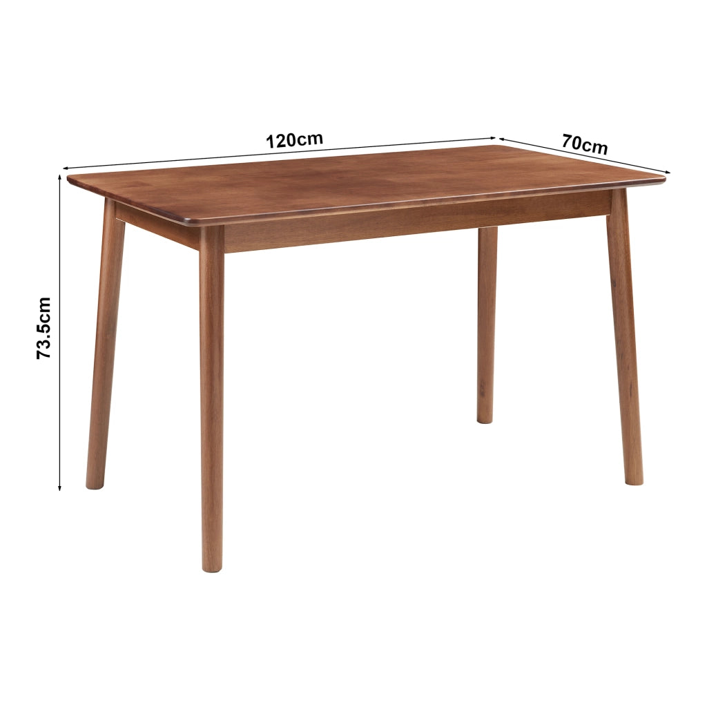 Tavolo da Pranzo Klijori Tavolo da Cucina in Legno di Hevea 120x70 cm Effetto Noce [en.casa]