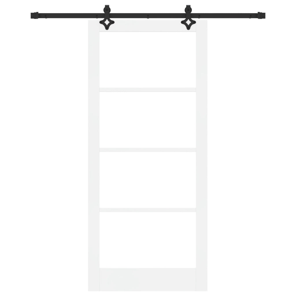 Set porta scorrevole  con hardware "ORKDAL" Bianco Legno Massello & Vetro