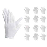 12 Paia Guanti Cotone Bianco Taglia L 9
