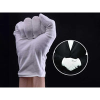 12 Paia Guanti Cotone Bianco Taglia L 9