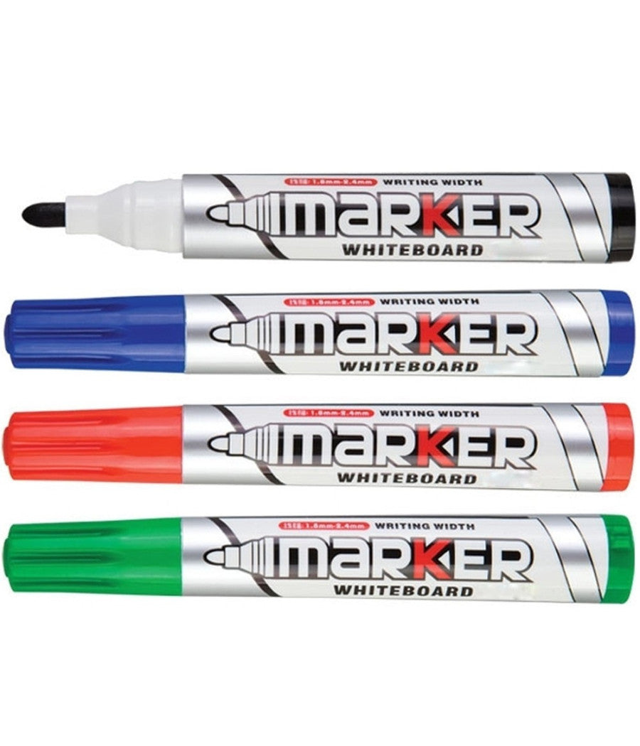 12 Pennarelli Per Lavagna Bianca Marker Whiteboard Scuola Ufficio Cancelleria         
