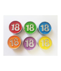 12 Pezzi Bomboniera Cerchi Tappo Vernice 18 Anni Ceramica Calamita Compleanno         