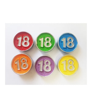 12 Pezzi Bomboniera Cerchi Tappo Vernice 18 Anni Ceramica Calamita Compleanno         