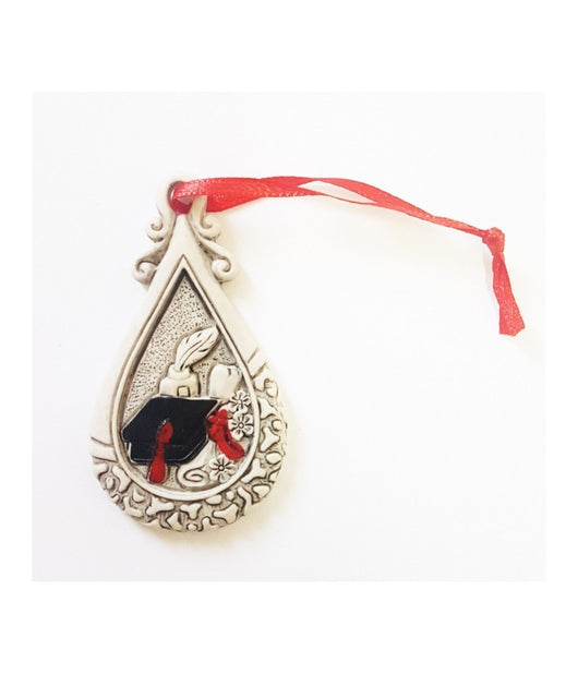 12 Pezzi Bomboniera Ciondolo Laurea Simbolo Pergamena Fortuna Rosso Bianco Oro         