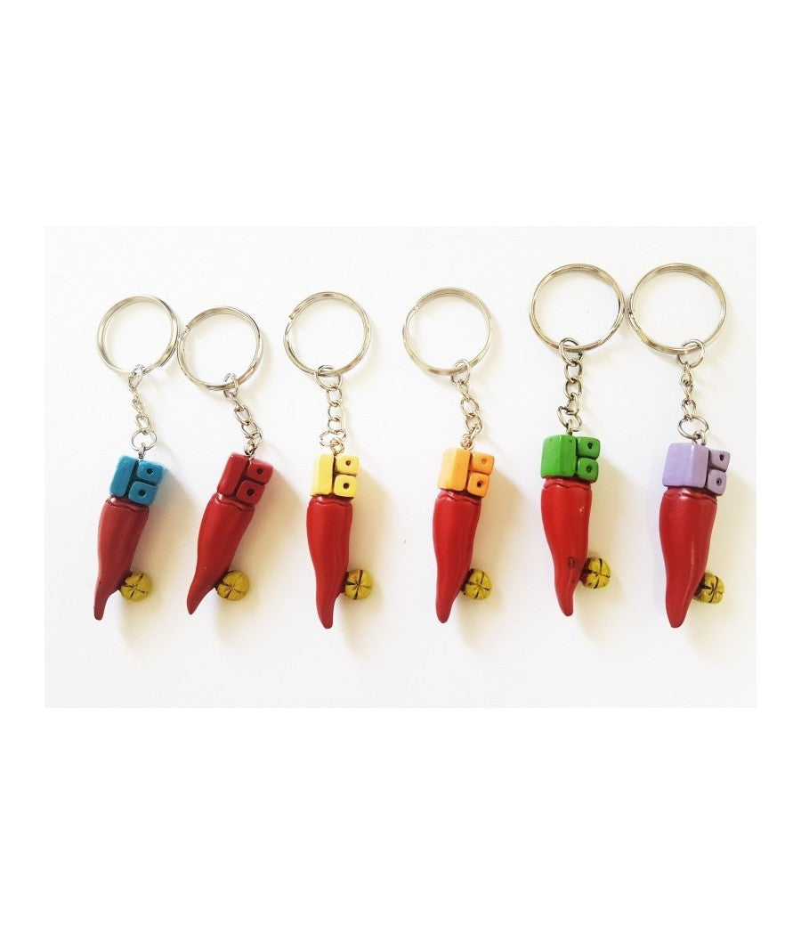 12 Pezzi Bomboniera Corno Portafortuna 18 Anni Compleanno Ceramica Portachiavi         