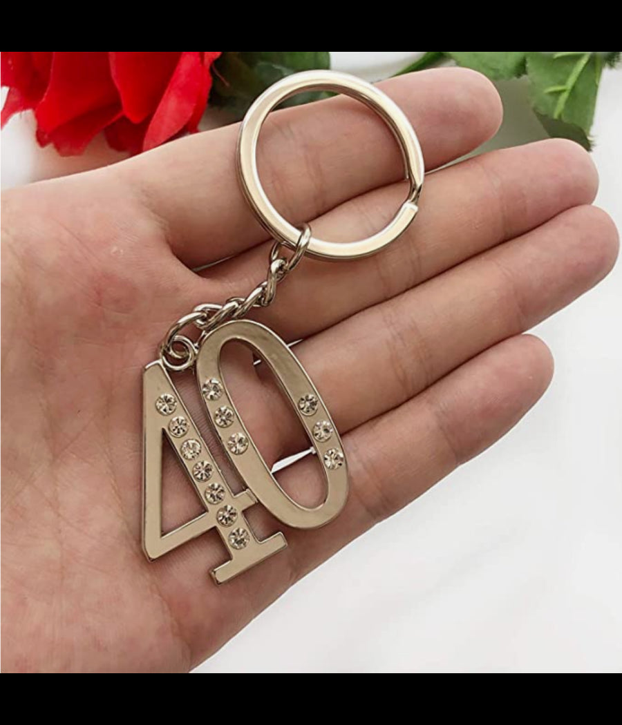 12 Portachiavi Porta Chiave Con Numero 40 Bomboniere Confetti Per Compleanno         