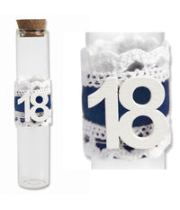 12 Portaconfetti In Vetro Bomboniera 18 Anni Diciottesimo Compleanno Maschio Blu         