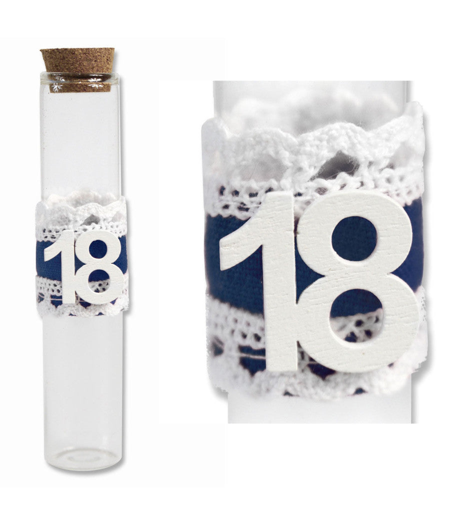 12 Portaconfetti In Vetro Bomboniera 18 Anni Diciottesimo Compleanno Maschio Blu         