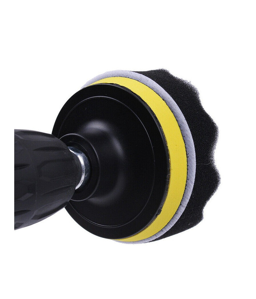 12 Pz Kit Di Spugne Lucidanti Con Adattatore Per Lucidatura Auto 3" Platorello         