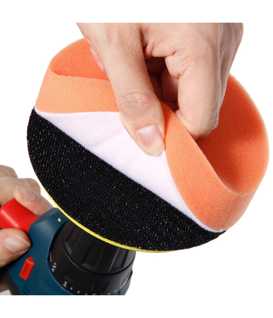 12 Pz Kit Di Spugne Lucidanti Con Adattatore Per Lucidatura Auto 5" Platorello         