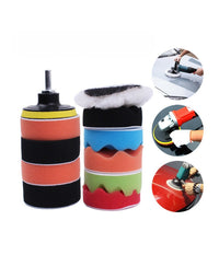 12 Pz Kit Di Spugne Lucidanti Con Adattatore Per Lucidatura Auto 6" Platorello         