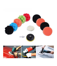 12 Pz Kit Di Spugne Lucidanti Con Adattatore Per Lucidatura Auto 6" Platorello         