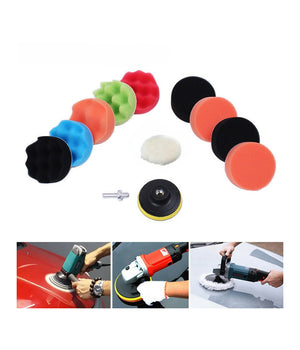 12 Pz Kit Di Spugne Lucidanti Con Adattatore Per Lucidatura Auto 6" Platorello         