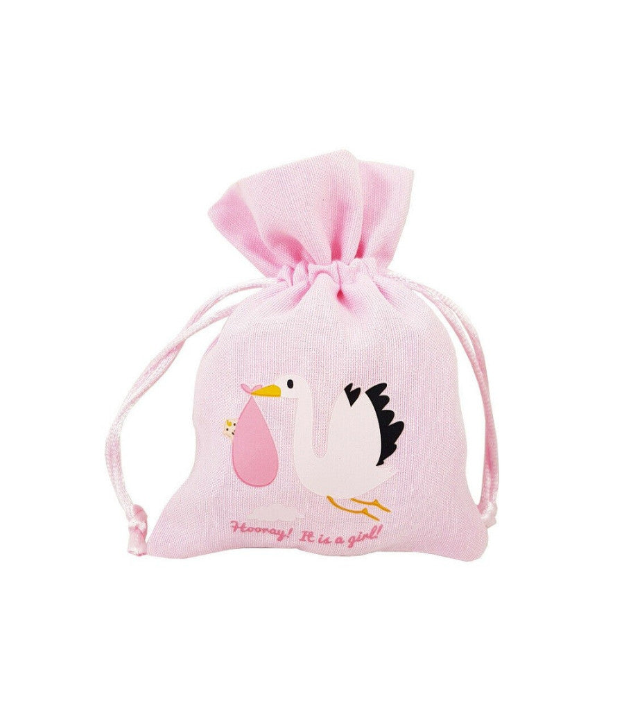 12 Sacchetti Cicogna Rosa O Celeste It's A Boy Girl Nascita Bomboniera Sacchetto         