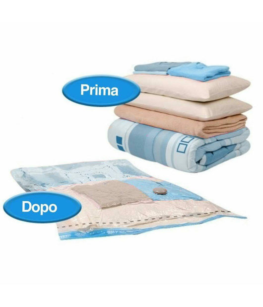 12 Sacchetti Sottovuoto Salvaspazio 90x60 Buste Sacco Salva Spazio Abiti Piumoni         