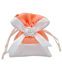 12 Sacchetti Stoffa Porta Confetti Rosa Bianca Matrimonio Battesimo Bomboniera         