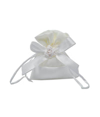 12 Sacchetti Stoffa Porta Confetti Rosa Bianca Matrimonio Battesimo Bomboniera         