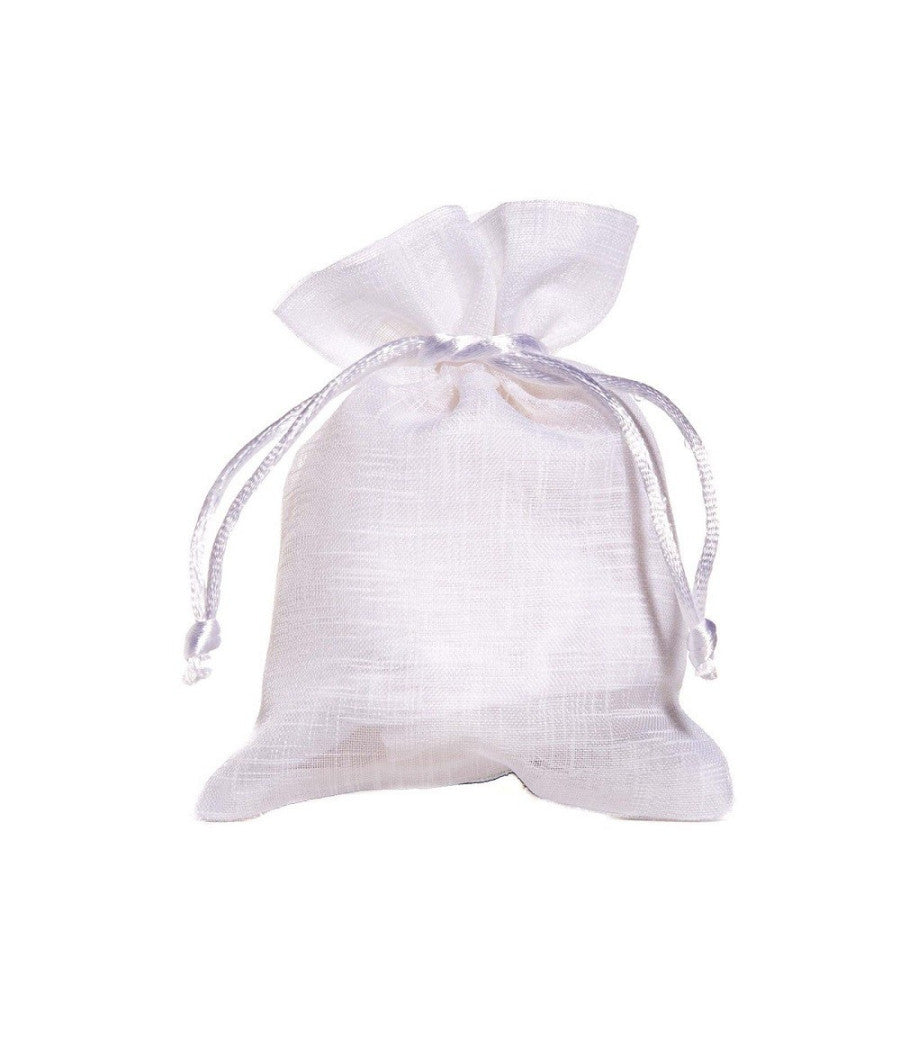 12 Sacchetto Portaconfetti Vari Colori Bomboniera Confetti Sacchettino  Bianco       