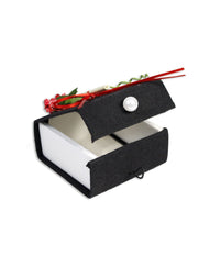 12 Scatolina In Tessuto Con Pergamena Porta Confetti Bomboniera Laurea Nero         