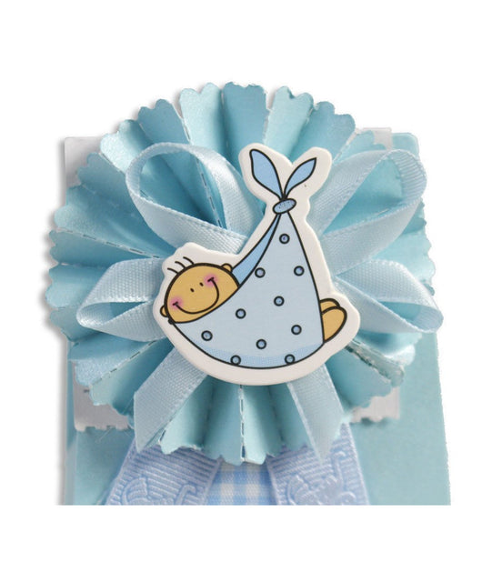 12 Scatolina Portaconfetti Bomboniera Nascita Battesimo Maschio Azzurro Bimbo         