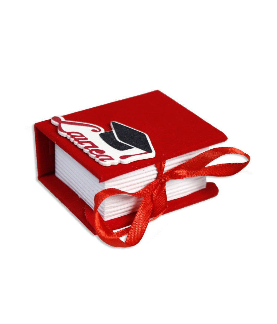 12 Scatolina Portaconfetti In Velluto Bomboniera Per Laurea Rosso Con Vassoio         