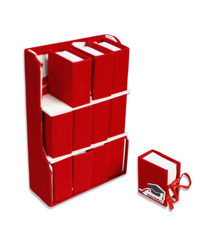 12 Scatolina Portaconfetti In Velluto Bomboniera Per Laurea Rosso Con Vassoio         