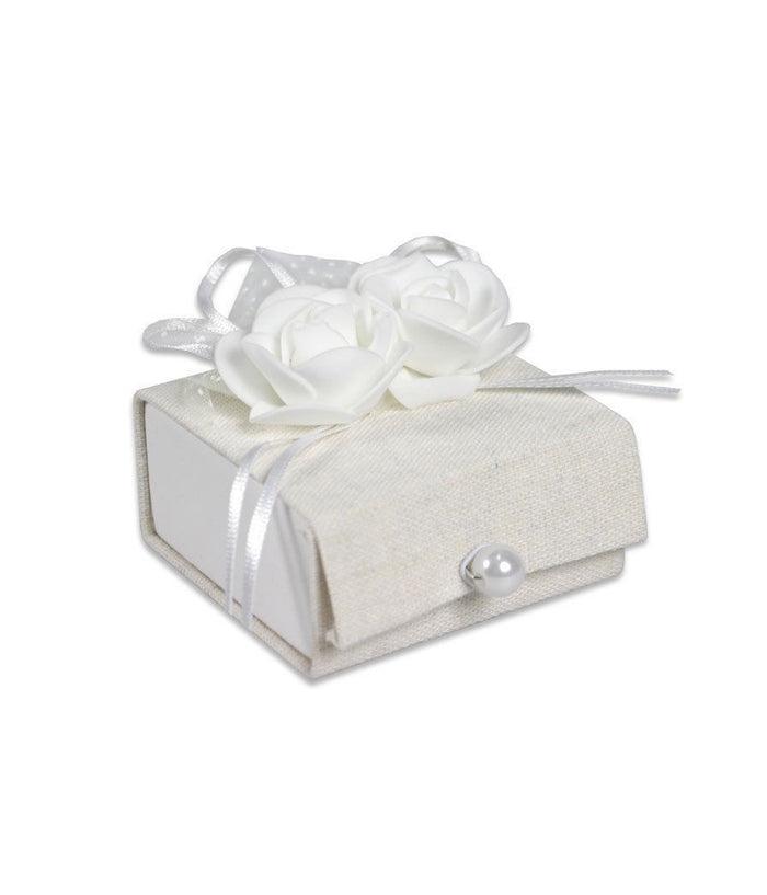 12 Scatoline Portaconfetti Scrigno In Tessuto Bomboniera Matrimonio Comunione         