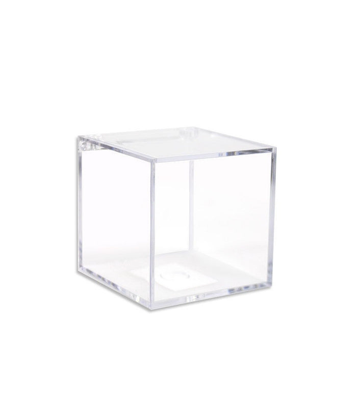 12 Scatoline Scatole Cubo Plexiglass 6x6cm Trasparente Porta Confetti Bomboniera         