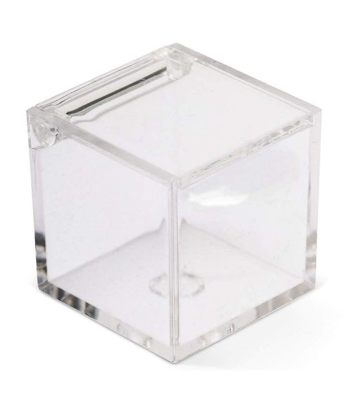 12 Scatoline Scatole Cubo Plexiglass 5x5 Trasparente Porta Confetti Bomboniera         