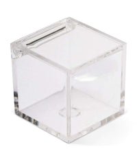 12 Scatoline Scatole Cubo Plexiglass 6x4cm Trasparente Porta Confetti Bomboniera         
