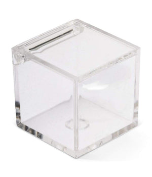 12 Scatoline Scatole Cubo Plexiglass 6x4cm Trasparente Porta Confetti Bomboniera         