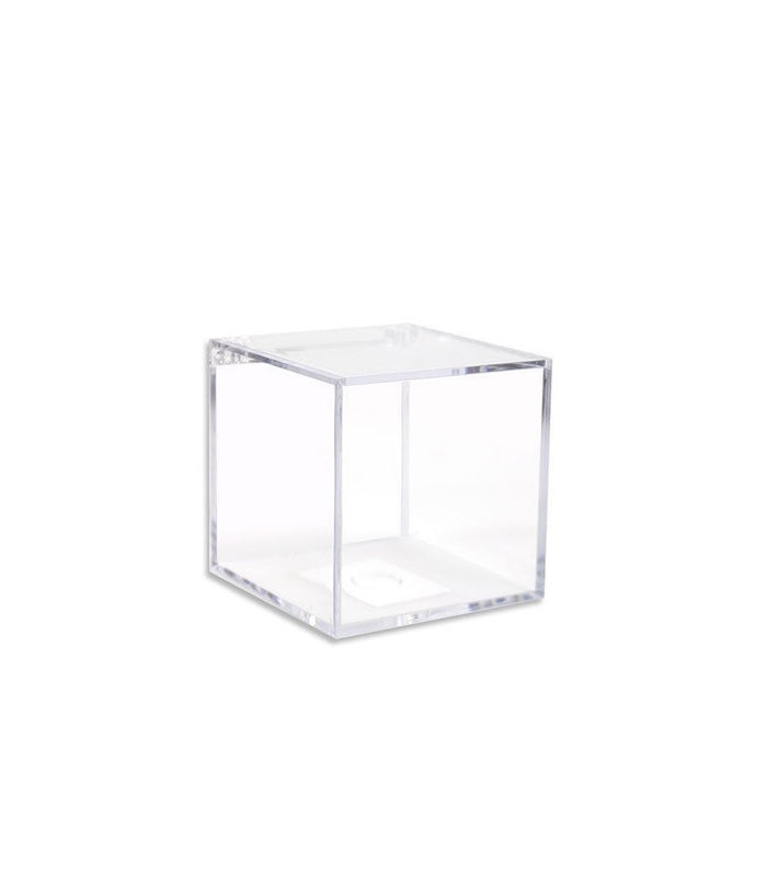 12 Scatoline Scatole Cubo Plexiglass 6x4cm Trasparente Porta Confetti Bomboniera         