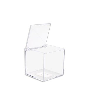 12 Scatoline Scatole Cubo Plexiglass 6x4cm Trasparente Porta Confetti Bomboniera         