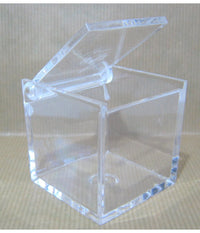 12 Scatoline Scatole Cubo Plexiglass 6x4cm Trasparente Porta Confetti Bomboniera         