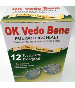 12 Tovagliette Detergenti Per Lenti Pulisci Occhiali Salviette Ok Vedo Bene         