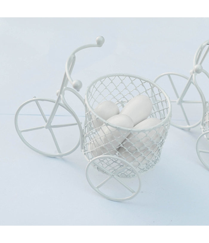 12 X Bomboniera Bomboniere Bicicletta A Tre Ruote Con Cestino Portaconfetti         