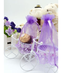 12 X Bomboniera Bomboniere Bicicletta A Tre Ruote Con Cestino Portaconfetti         