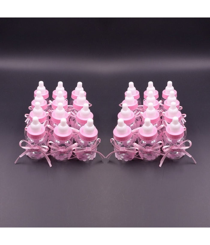 12 X Bomboniera Portaconfetti Per Battesimo Nascita Bottiglia Biberon Rosa         