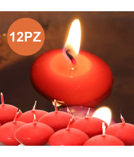 12 X Candeline Galleggianti Rosse Rosso Matrimonio Decorazione Tealight Candele         
