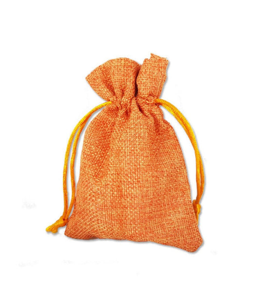 12 X Sacchetti Stoffa Porta Confetti Matrimonio Nascita Battesimo Bomboniera  Arancione       