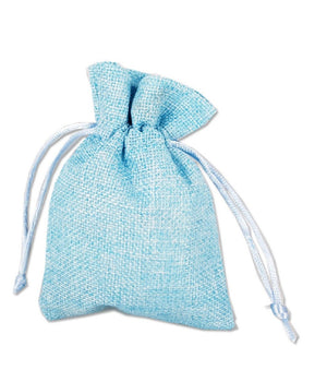 12 X Sacchetti Stoffa Porta Confetti Matrimonio Nascita Battesimo Bomboniera  Celeste       