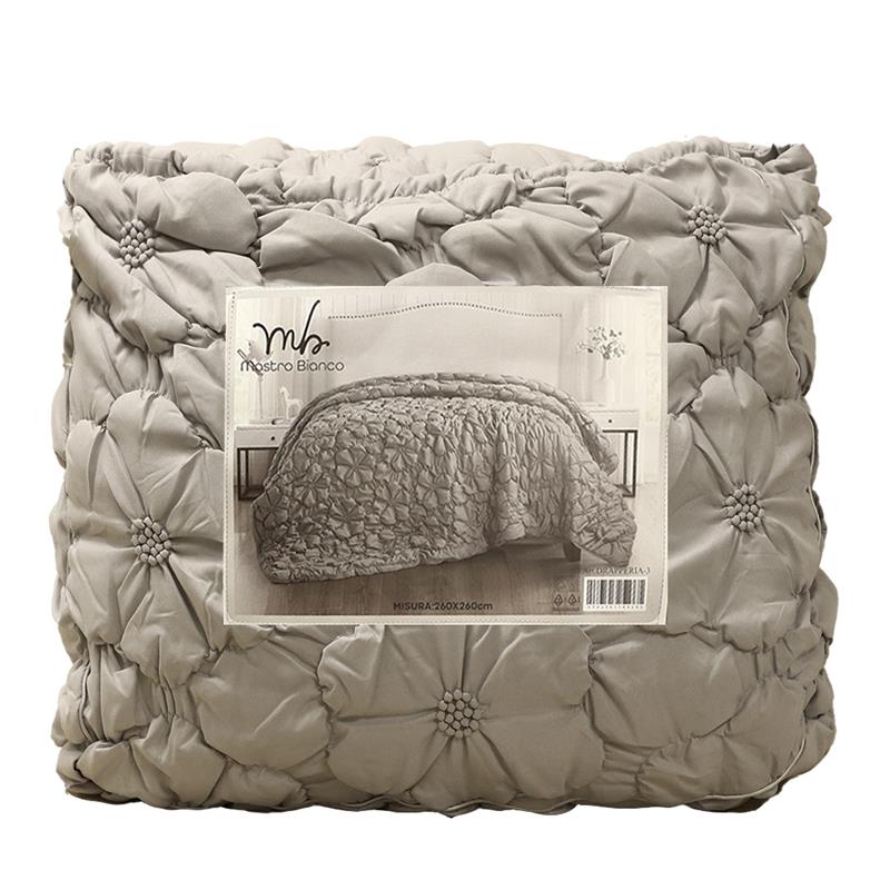 TRAPUNTA MATRIMONIALE 260X260 CM COLORE GRIGIO