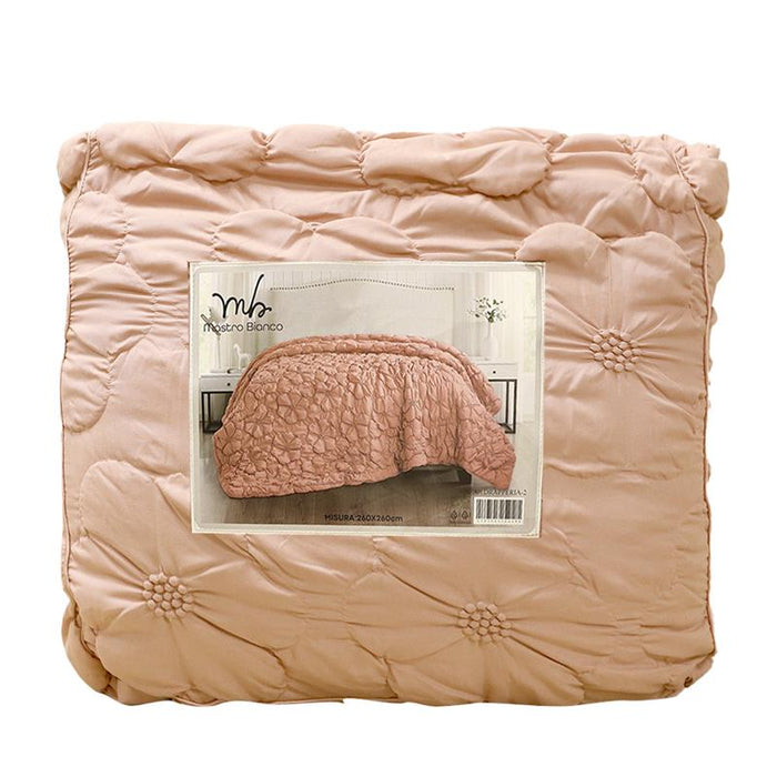 TRAPUNTA MATRIMONIALE 260X260 CM COLORE ROSA
