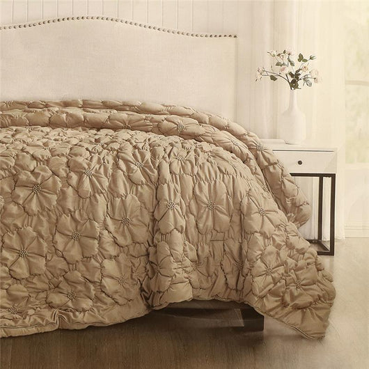 TRAPUNTA MATRIMONIALE 260X260 CM COLORE BEIGE