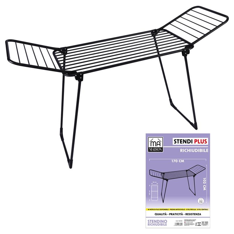 MA MAISON STENDINO BALCK 170X56X102H CM RICHIUDIBILE 18 MT DI STENDITURA PIEDI ANTISCIVOLO MAX 16 KG
