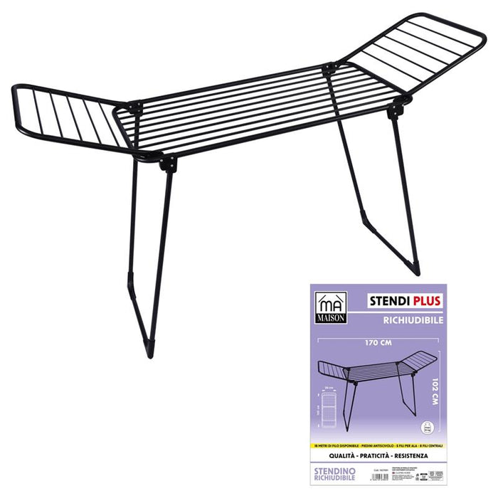 MA MAISON STENDINO BALCK 170X56X102H CM RICHIUDIBILE 18 MT DI STENDITURA PIEDI ANTISCIVOLO MAX 16 KG