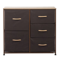 Mobile Cassettiera 5 Cassetti Metallo Legno e Tessuto 80x29 H 71cm Casa Ufficio