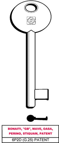 chiave a mappa 6p2d (g.vaz 0) patent bonaiti cod:ferx.vit26621