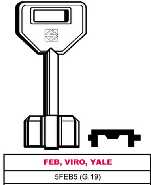 chiave a pompa 5feb5 (g.vat 0) feb, viro, yale cod:ferx.vit8949